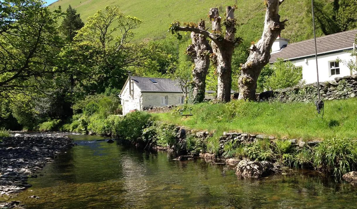 Glenmooar Cottage viewed from across the Sulby River