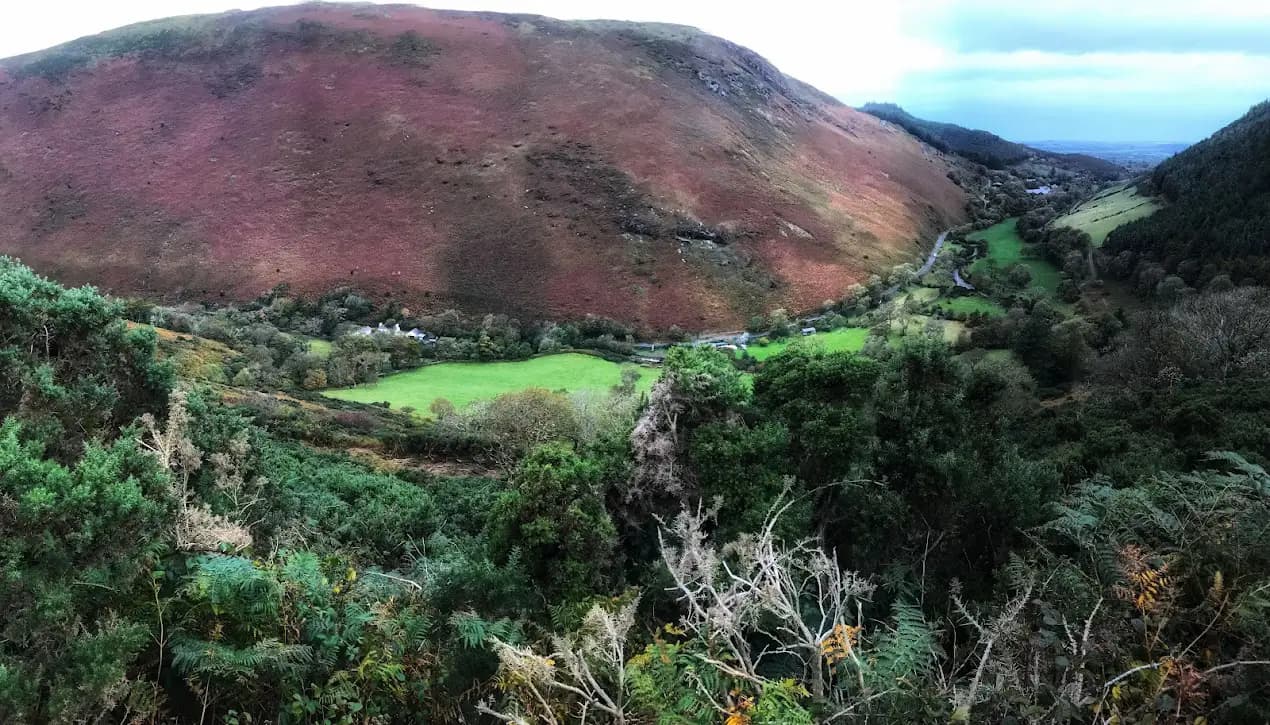 Glen Mooar Cottage exterior surrounded by Sulby Glen woodland, Isle of Man